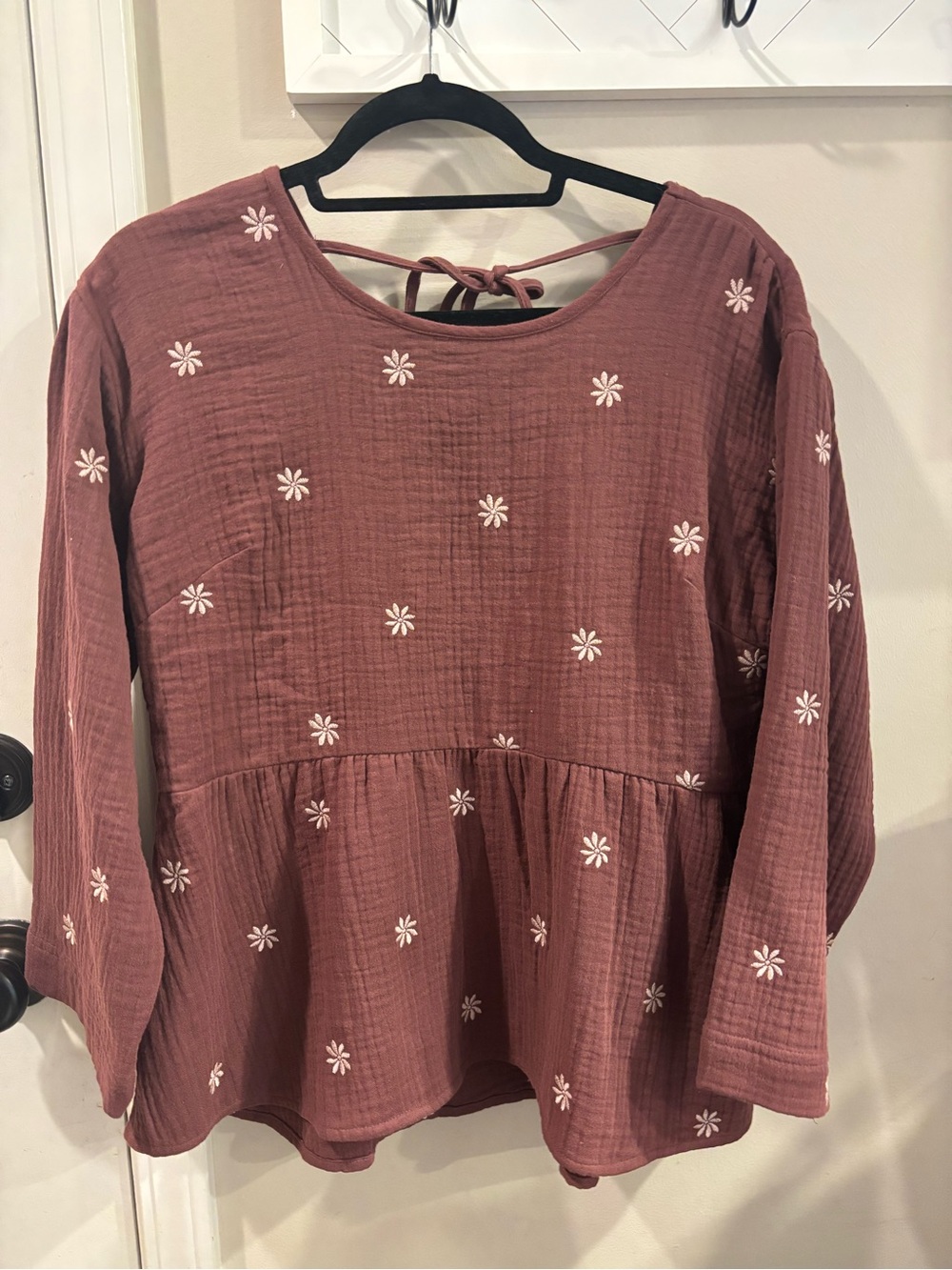 Madewell Mauve Floral Peplum Blouse